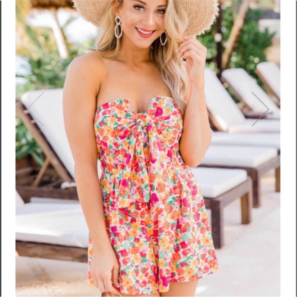 Pink Lily floral romper